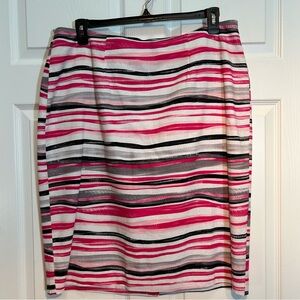 CATO NWOT  Lined Linen Pink Striped Skirt Size 18W